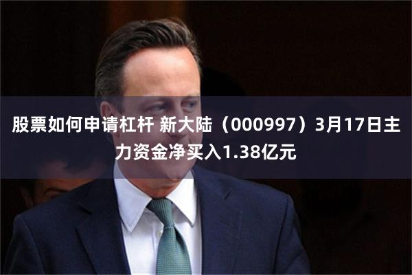 股票如何申请杠杆 新大陆（000997）3月17日主力资金净买入1.38亿元