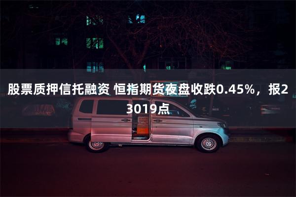 股票质押信托融资 恒指期货夜盘收跌0.45%，报23019点