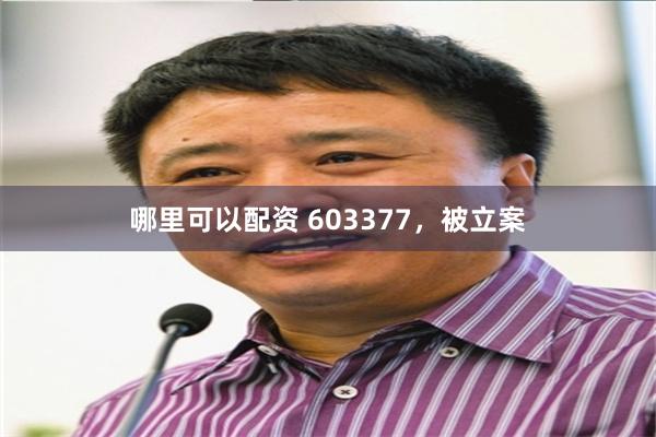 哪里可以配资 603377，被立案