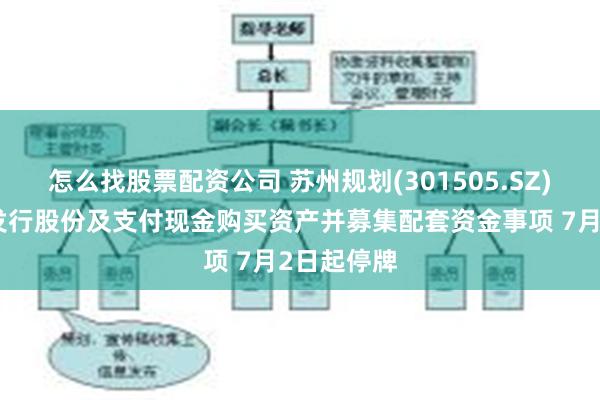 怎么找股票配资公司 苏州规划(301505.SZ)：正筹划发行股份及支付现金购买资产并募集配套资金事项 7月2日起停牌