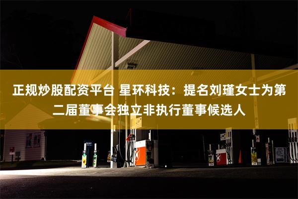 正规炒股配资平台 星环科技：提名刘瑾女士为第二届董事会独立非执行董事候选人