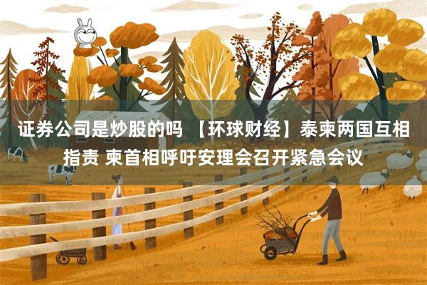 证券公司是炒股的吗 【环球财经】泰柬两国互相指责 柬首相呼吁安理会召开紧急会议