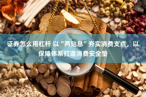 证券怎么用杠杆 以“两贴息”夯实消费支点，以保障体系打造消费安全垫