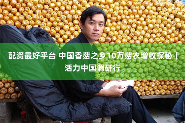 配资最好平台 中国香菇之乡10万菇农增收探秘｜活力中国调研行