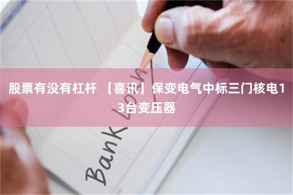 股票有没有杠杆 【喜讯】保变电气中标三门核电13台变压器